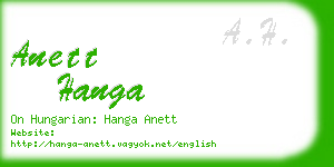 anett hanga business card